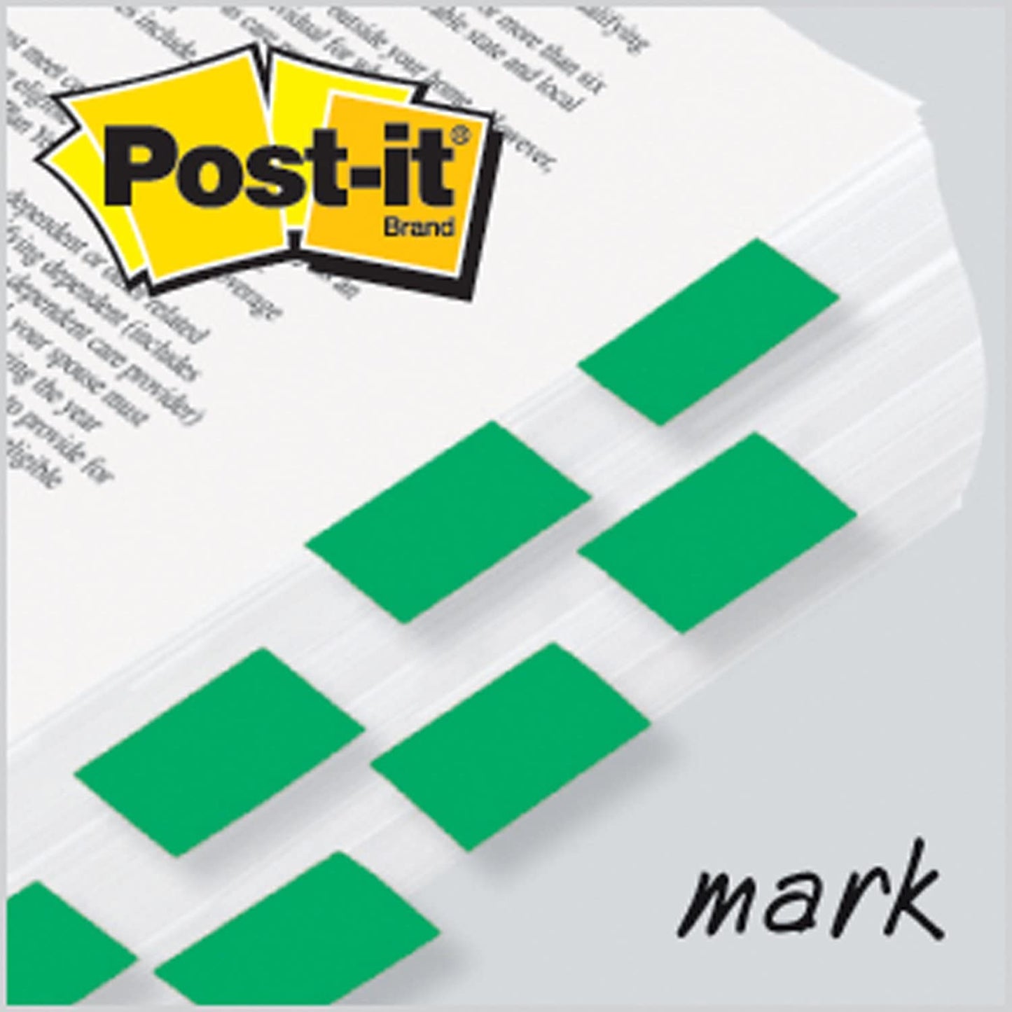 Post-it Standard Page Flags in Dispenser 1in Wide. Green 100 Flags. 680-GN2