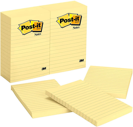 Post-it Notes 4 in x 6 in, 12 Pads, America's #1 Favorite Sticky Notes, Canary Yellow, Clean Removal, Recyclable (660)