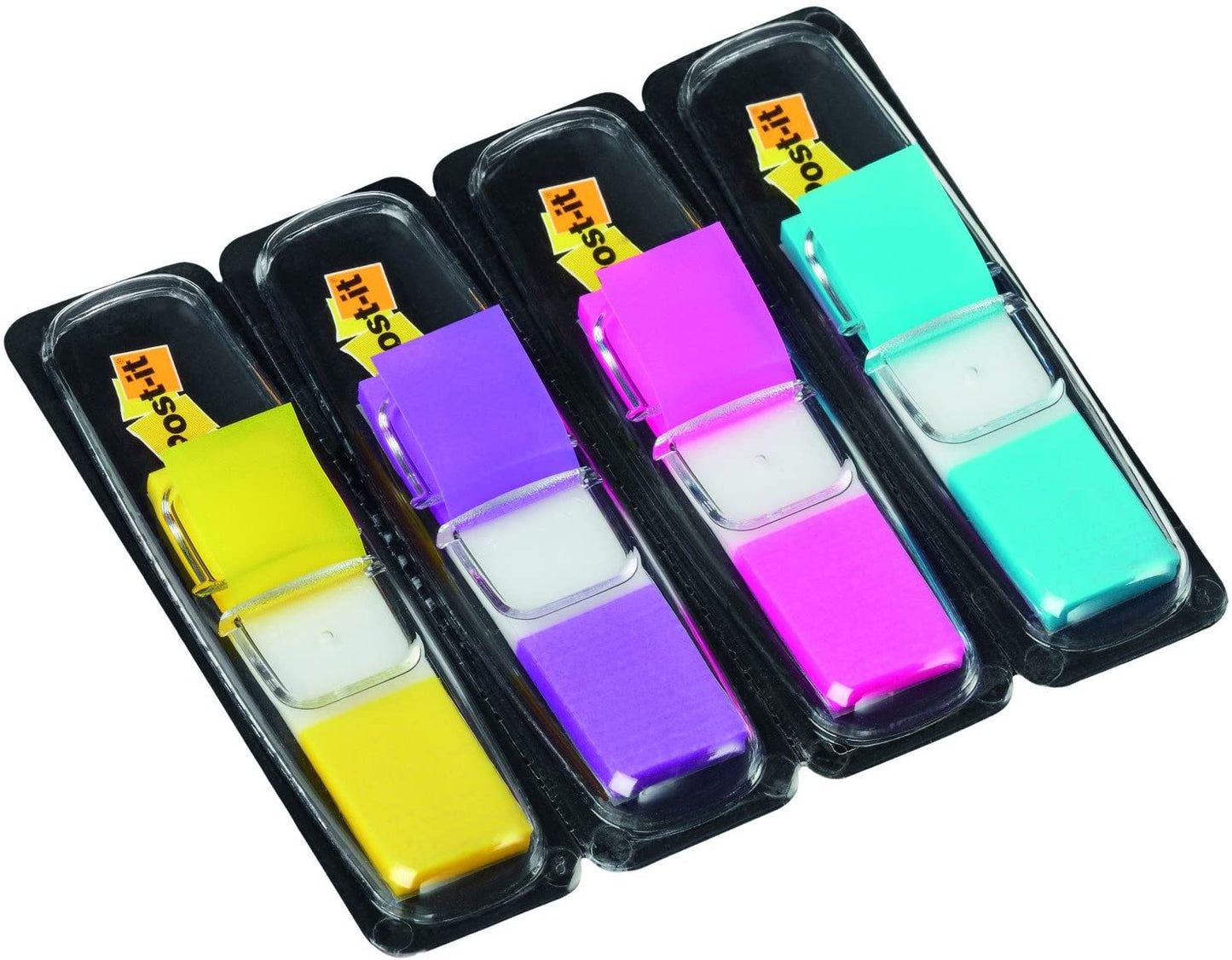 Post-It Flags, Ideal for Marking and Flagging Paper Documents, 0.5 Inch, Assorted Bright Colors, 35 per Dispenser (Four Dispensers) (683-4AB)