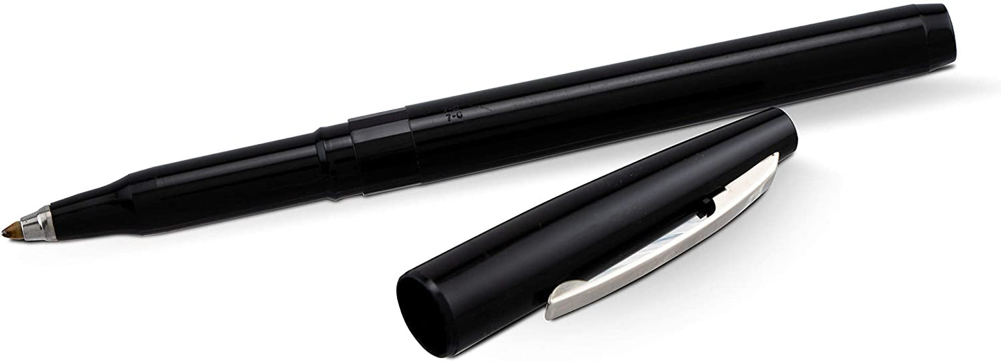 Pentel Rolling Writer Pen, 0.8 Millimeter Cushion Ball Tip, Black Ink, 12 pens (R100-A)