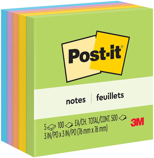 Post-it Notes. 3x3 in. 5 Pads. AmericaÕs #1 Favorite Sticky Notes. Jaipur Collection (654-5UC)