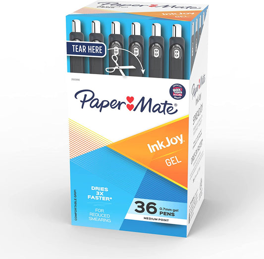 Paper Mate InkJoy Gel Pens, Medium Point (0.7mm), Black, 36 Count