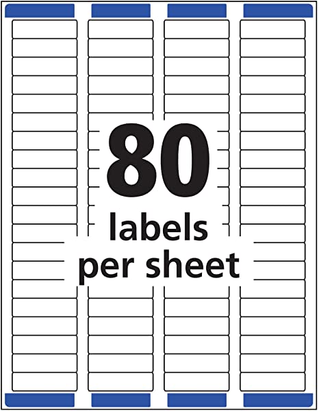 AVERY 5267 Easy Peel Return Address Labels. Laser. 1/2 x 1 3/4. White (Pack of 2000). (Model: 05267)