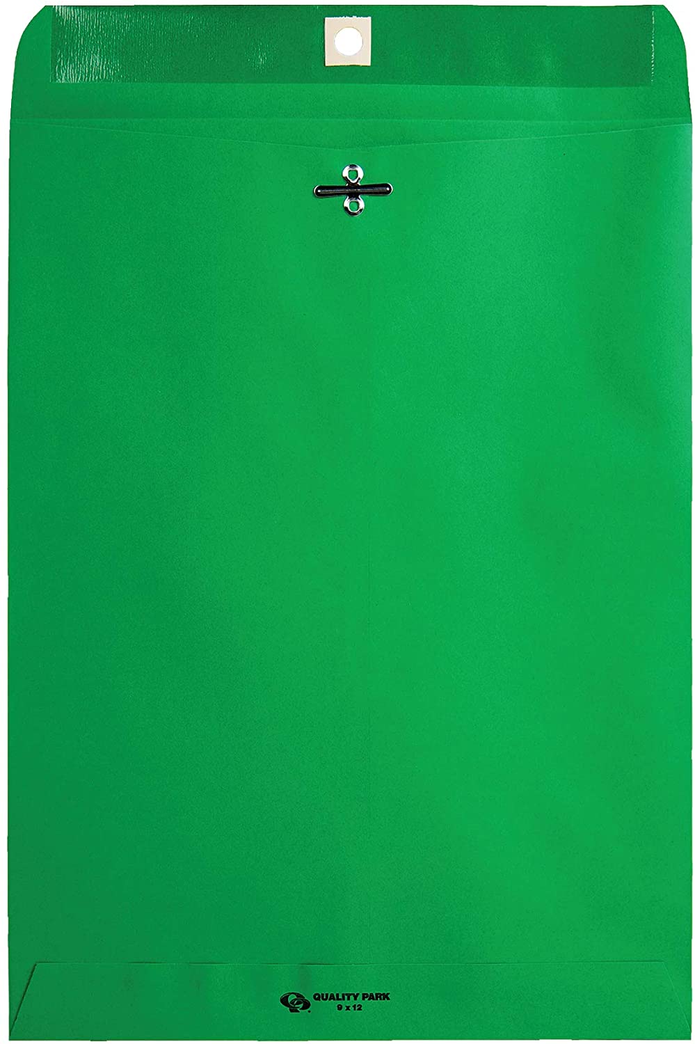Quality Park Clasp Envelopes, 9 x 12 inches, Green, Pack of 10 (38735)
