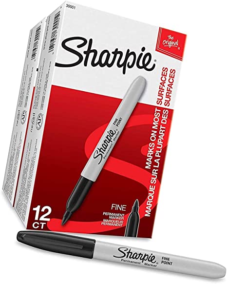 30001 Fine Point Permanent Marker Black Dozen 2 Pack