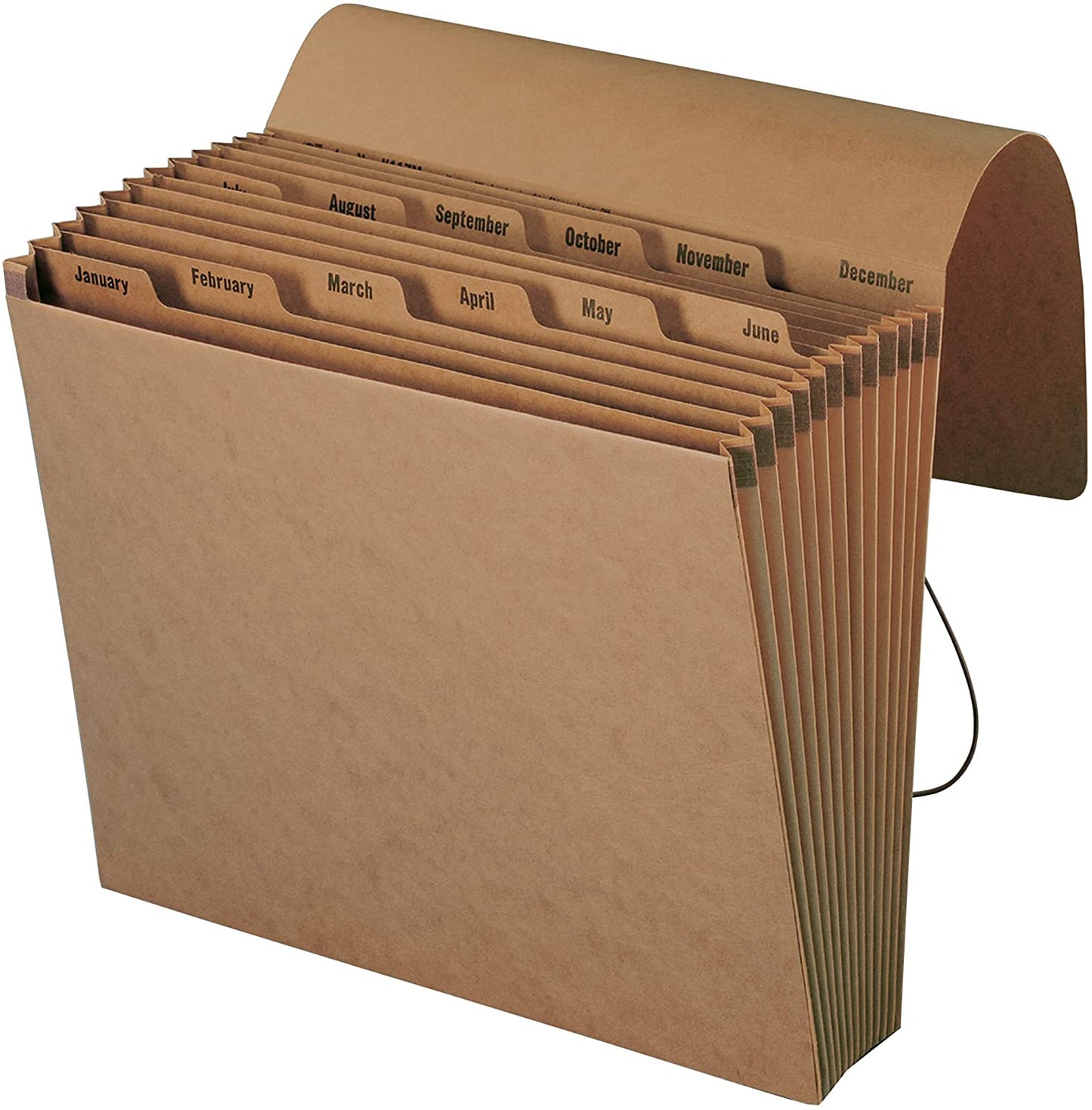 Smead Expanding File with Flap and Cord Closure, 12 Pockets, Monthly (Jan-Dec), Letter Size, Kraft (70186)