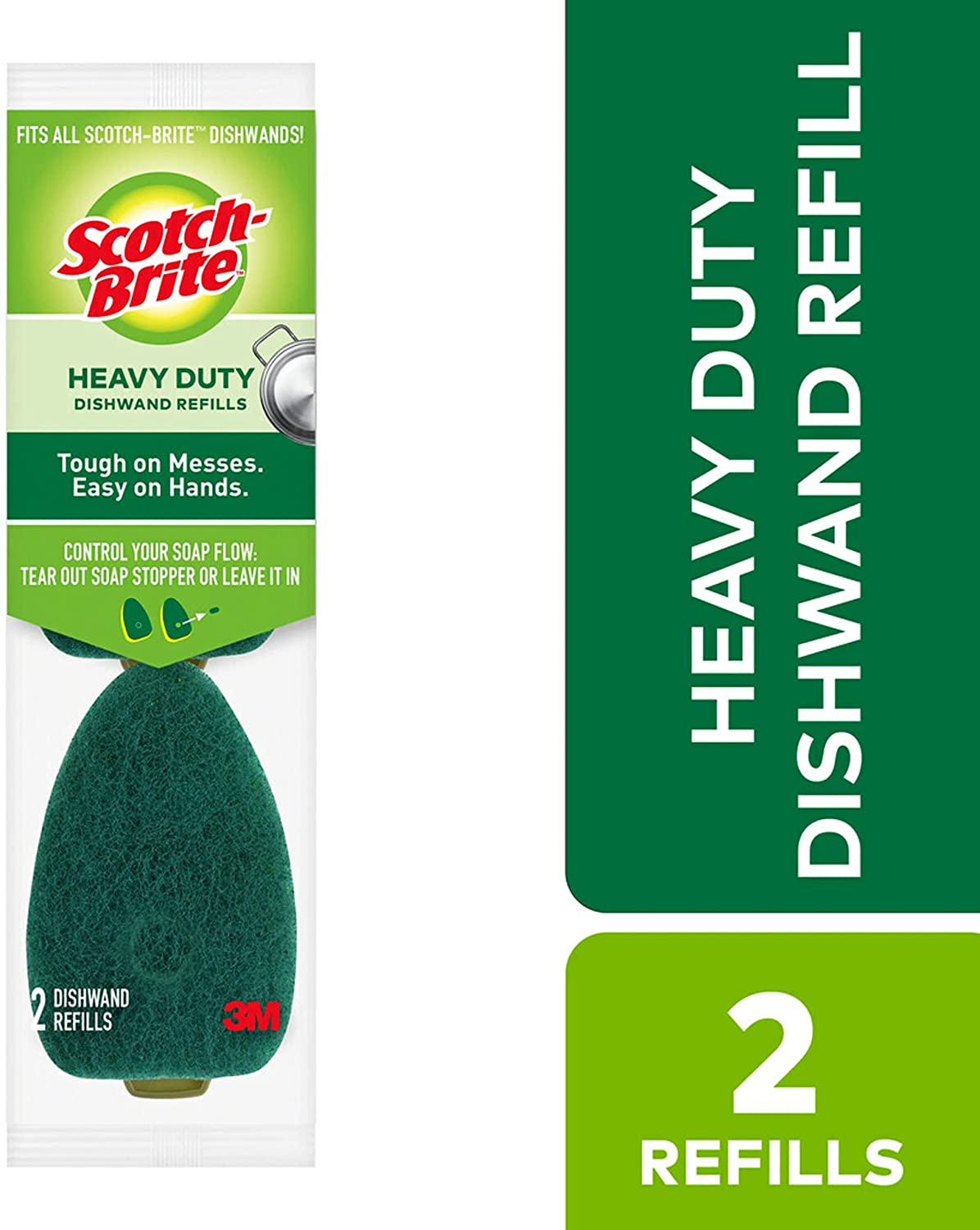 Scotch-Brite Heavy Duty Dishwand Refills, Keep Your Hands Out of Dirty Water, 2 Refills