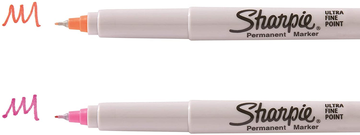 Sharpie 75847 Permanent Markers. Ultra Fine Point. Assorted Colors. 24-Count