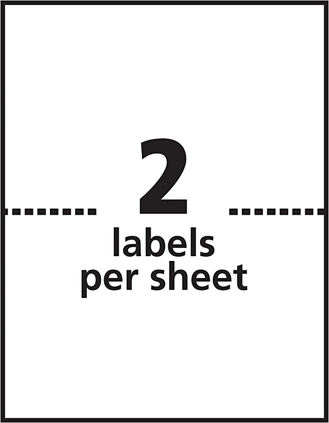 Avery 8126 Shipping Address Labels. Inkjet Printers. 50 Labels. Half Sheet Labels. Permanent Adhesive. True Block. 1 Pack. White