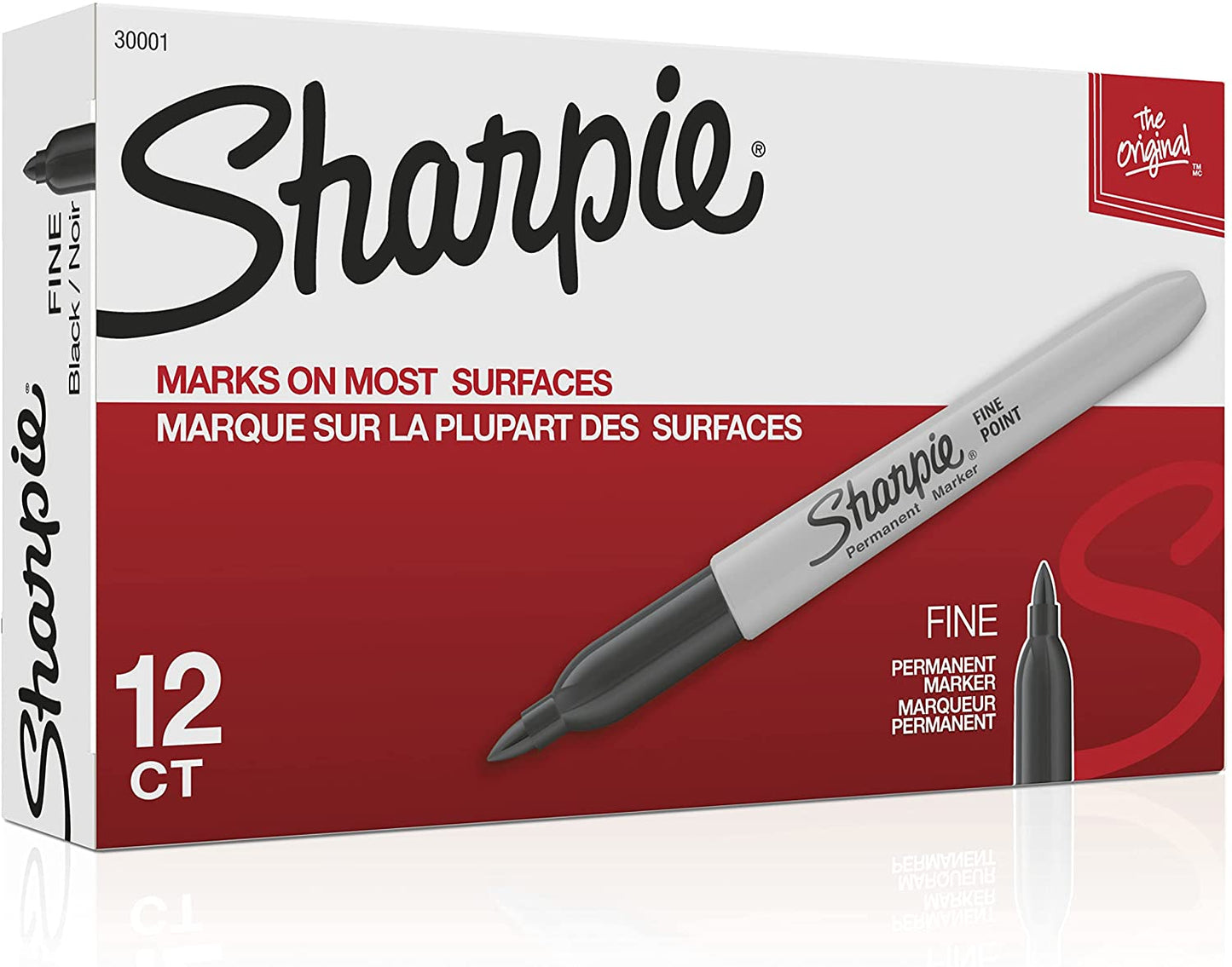 Sharpie Permanent Markers. Fine Point. Black. 12 Count