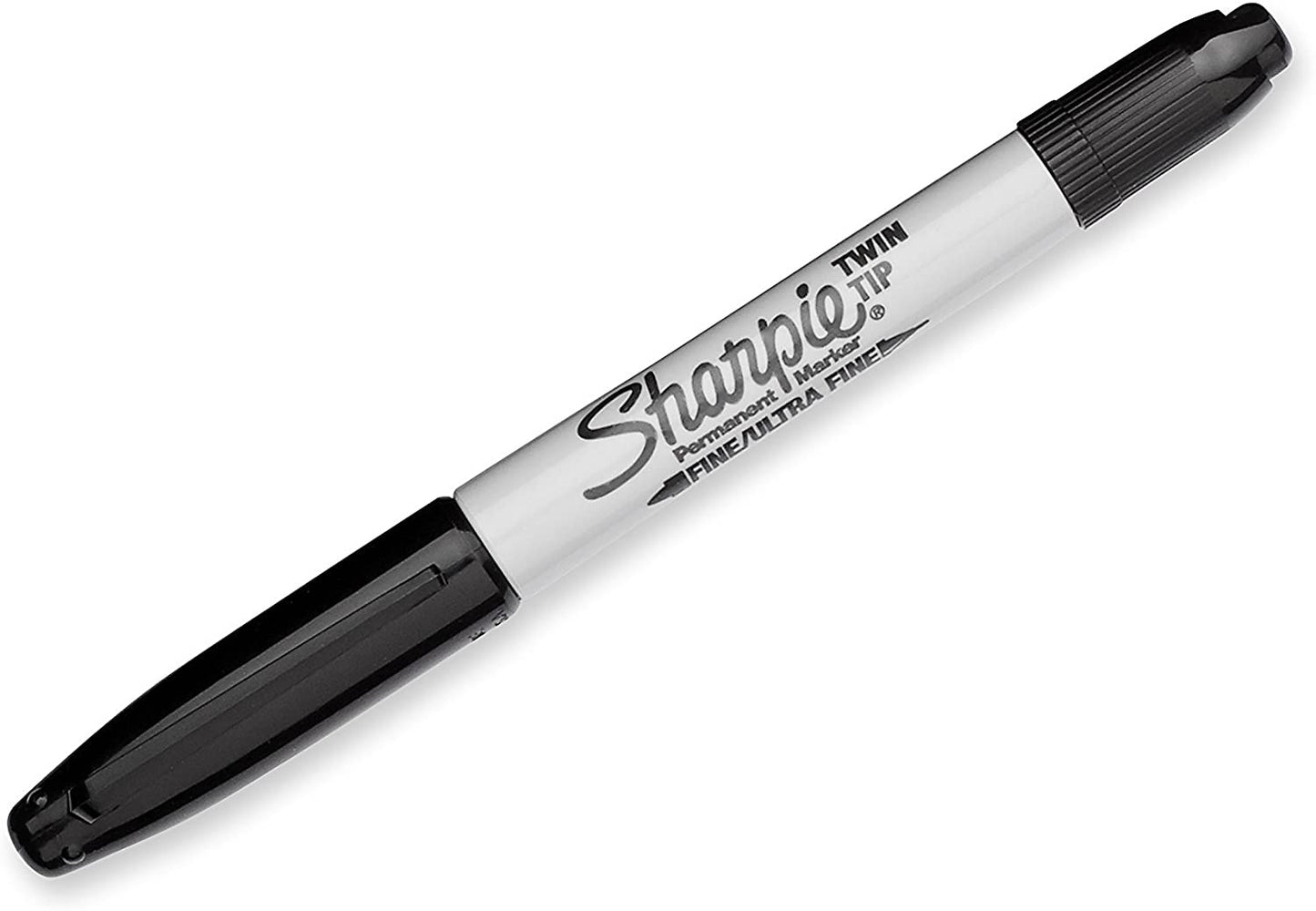 Sharpie Twin Tip Permanent Markers, Fine and Ultra Fine, Black, 12 Count (32001)