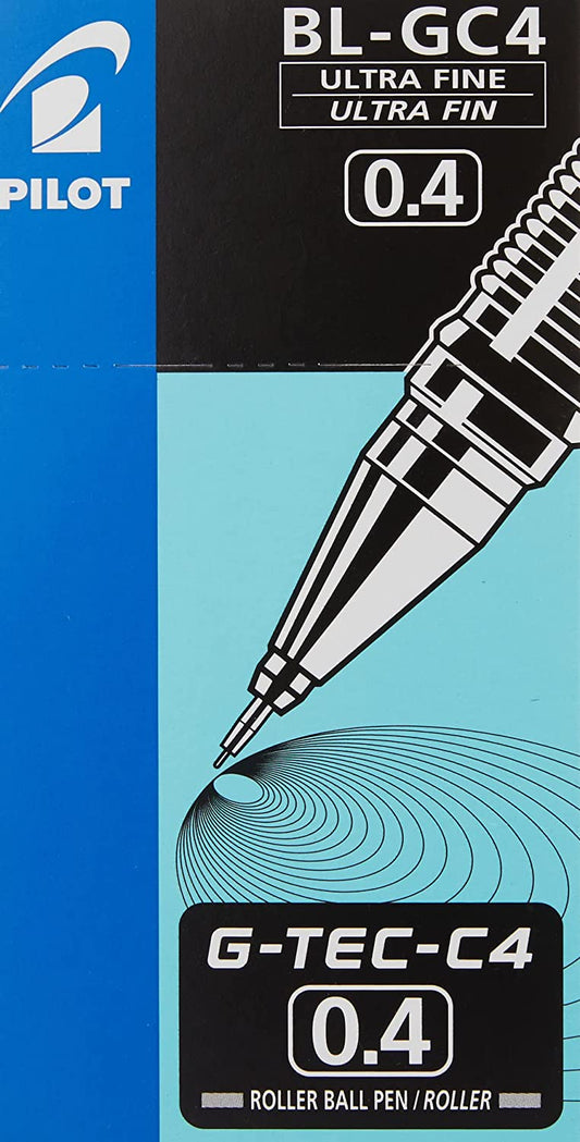 PILOT G-Tec-C Gel Ink Rolling Ball Pens, Ultra Fine Point (0.4mm), Black Ink, 12-Pack (35491)