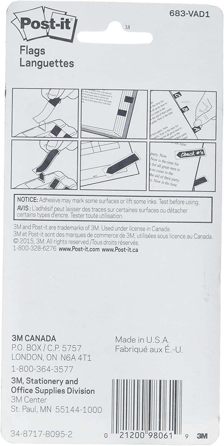Post-it Flags Value Count. Assorted Colors. 280+48 Bonus Arrow Flags (683-VAD1) Packaging may vary