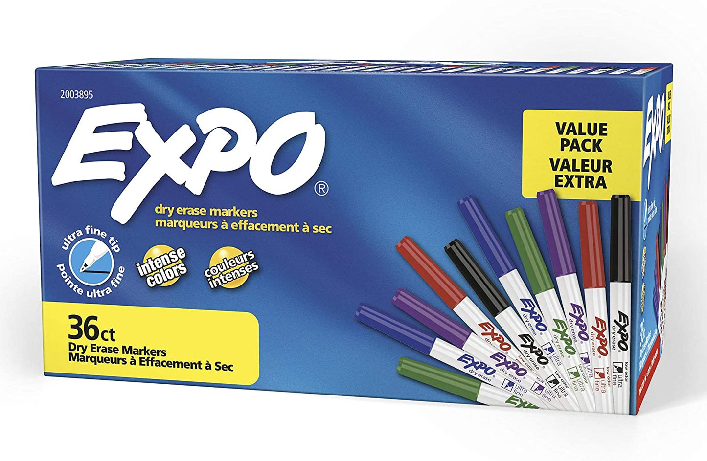 EXPO Low-Odor Dry Erase Markers, Ultra Fine Tip, Assorted Colors, 36-Count