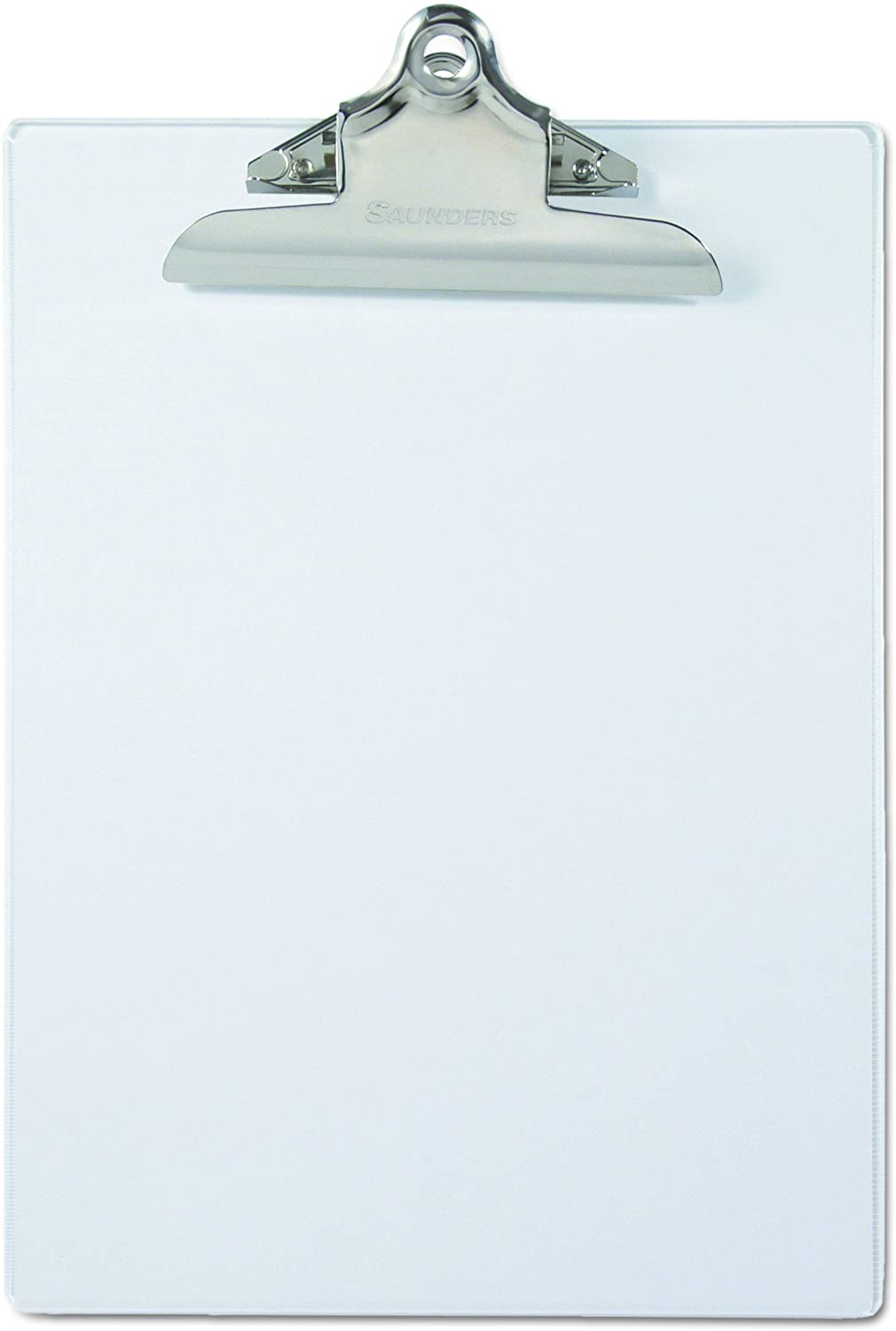 Saunders Black Plastic Clipboard with Low Profile Clip, Clear, Letter, 21803
