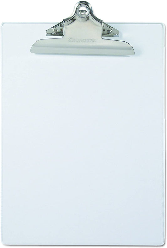 Saunders Black Plastic Clipboard with Low Profile Clip, Clear, Letter, 21803