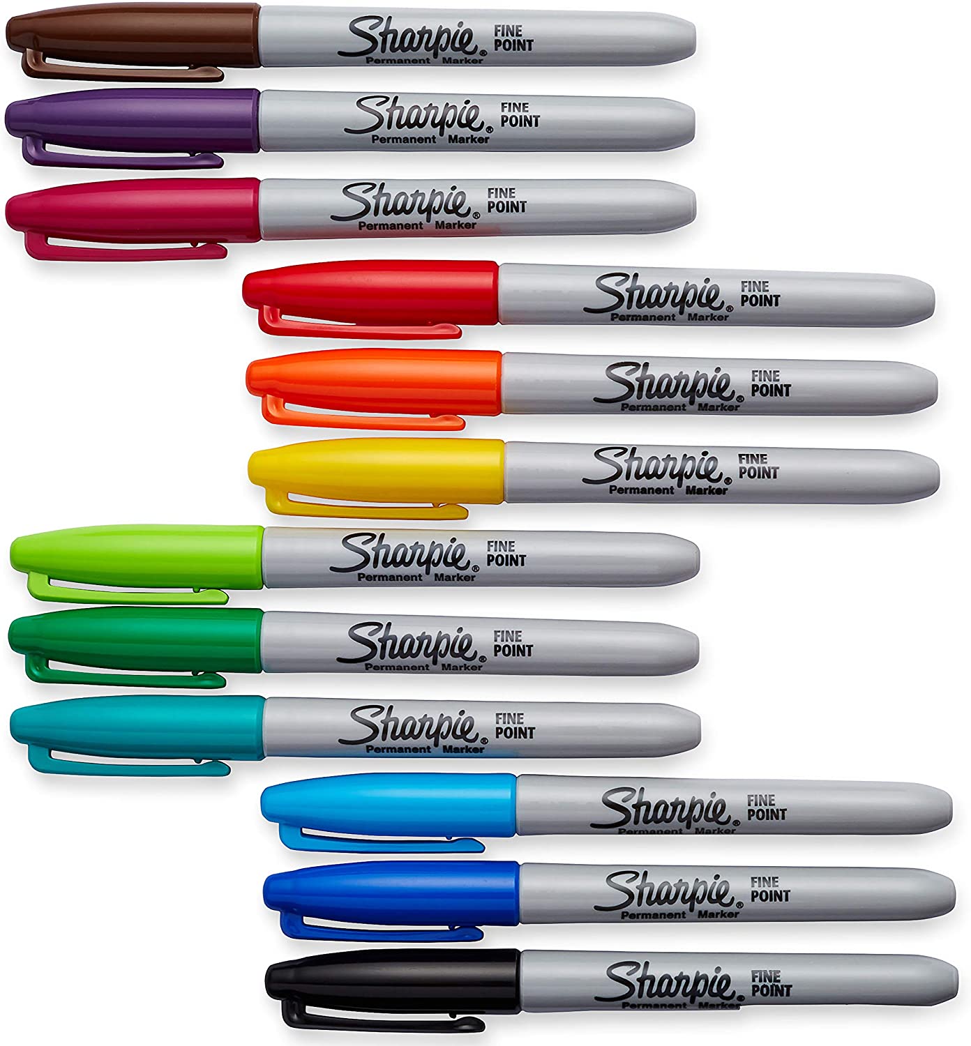 Sharpie Permanent Markers | Fine Point | Assorted Colours | 12 Count