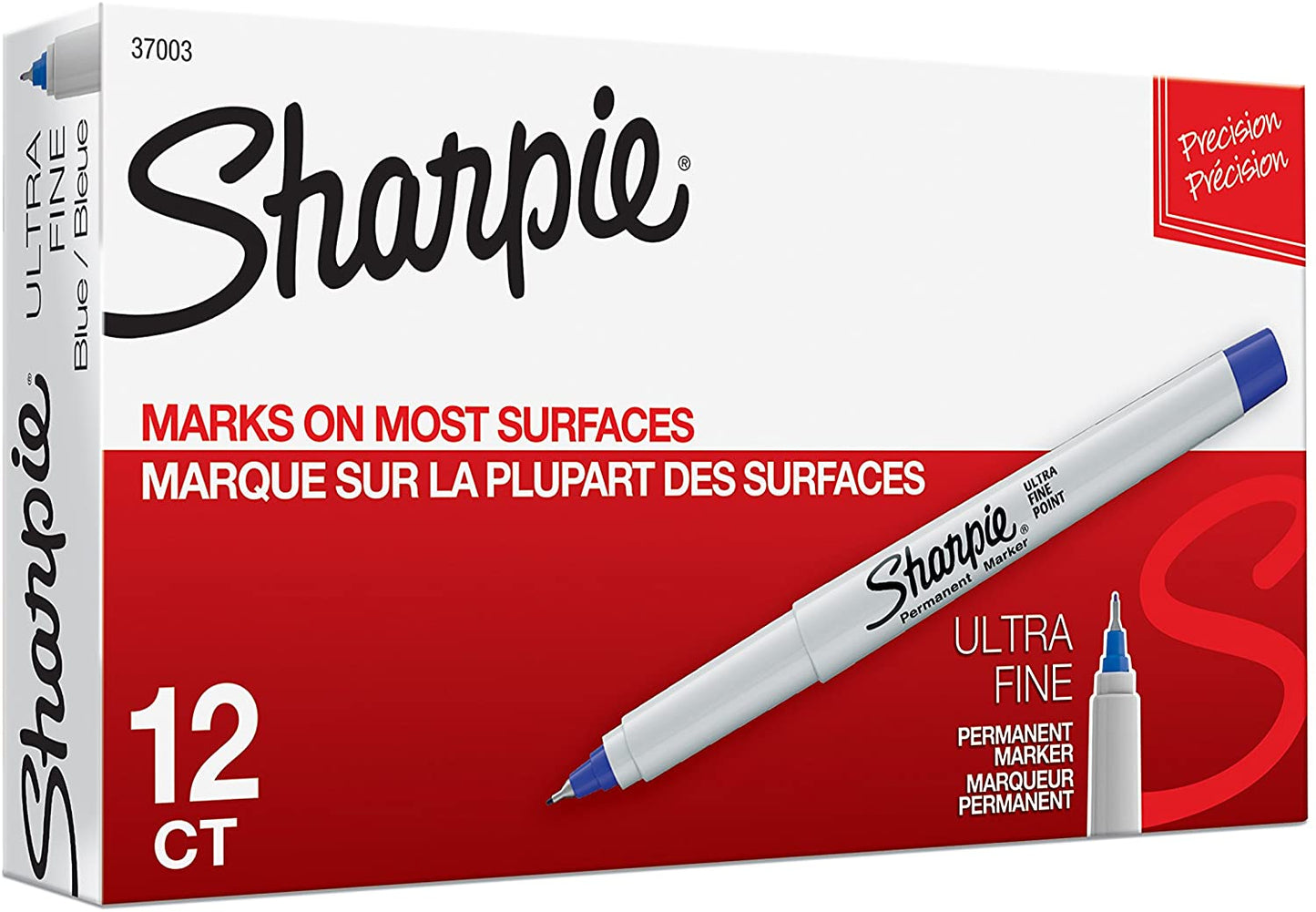 Sharpie 37003 Ultra-Fine Permanent Marker. Marks on Paper and Plastic