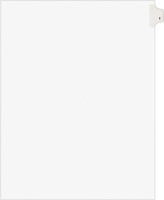 Avery(R) Side Tab Legal Index Exhibit Dividers. Tab Title 1 Pack Of 25