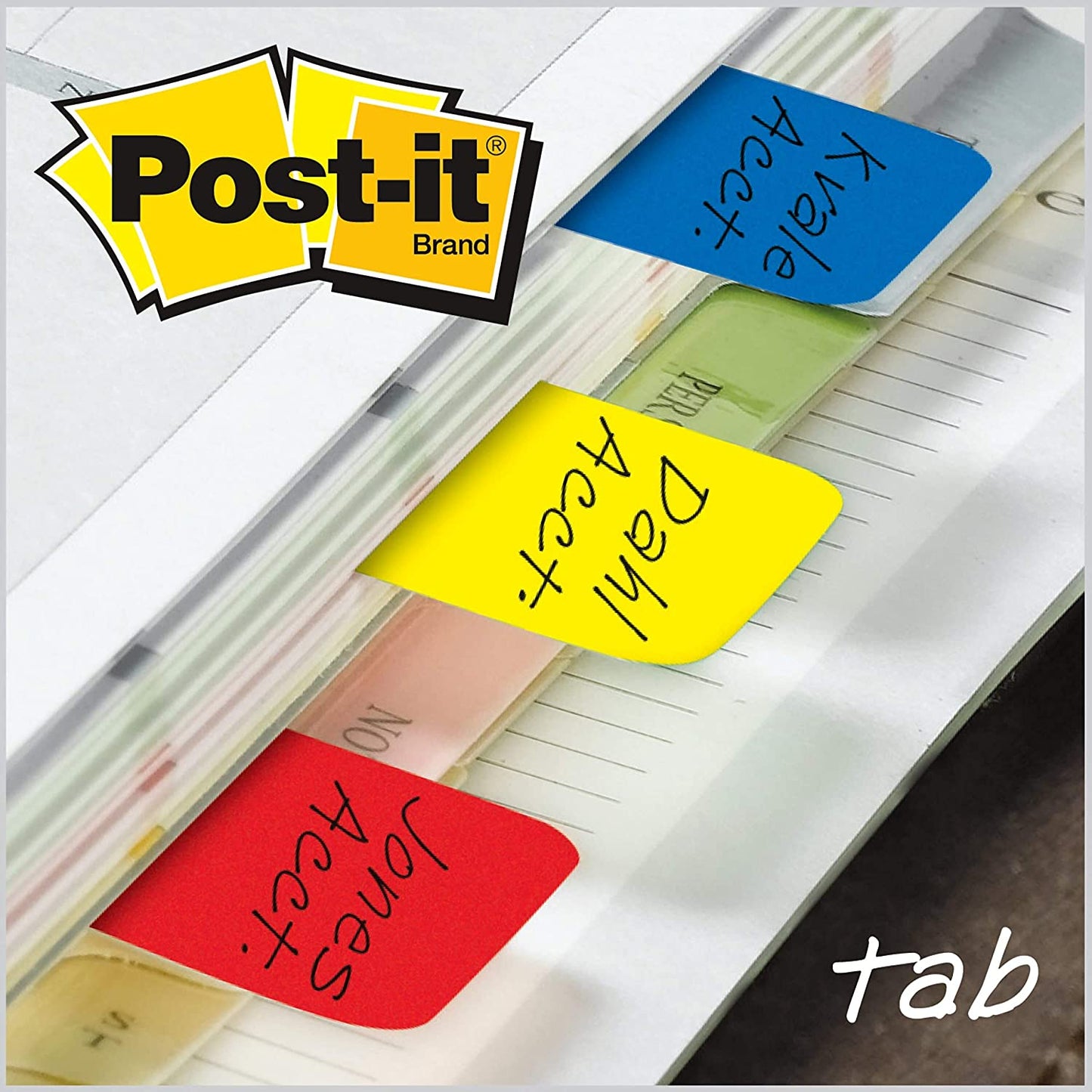 Post-it Tabs. 1 in. Solid. Red. Yellow. Blue. 22 Tabs/Color. 66 Tabs/On-The-Go Dispenser (686-RYB)