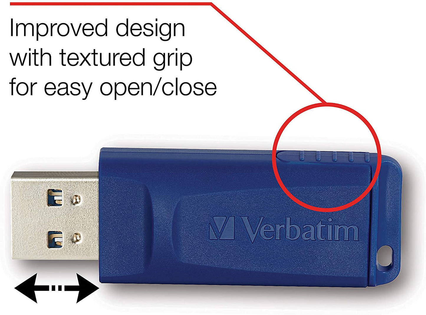 Verbatim 4GB USB 2.0 Flash Drive - Cap-Less & Universally Compatible - Blue, Model:97087