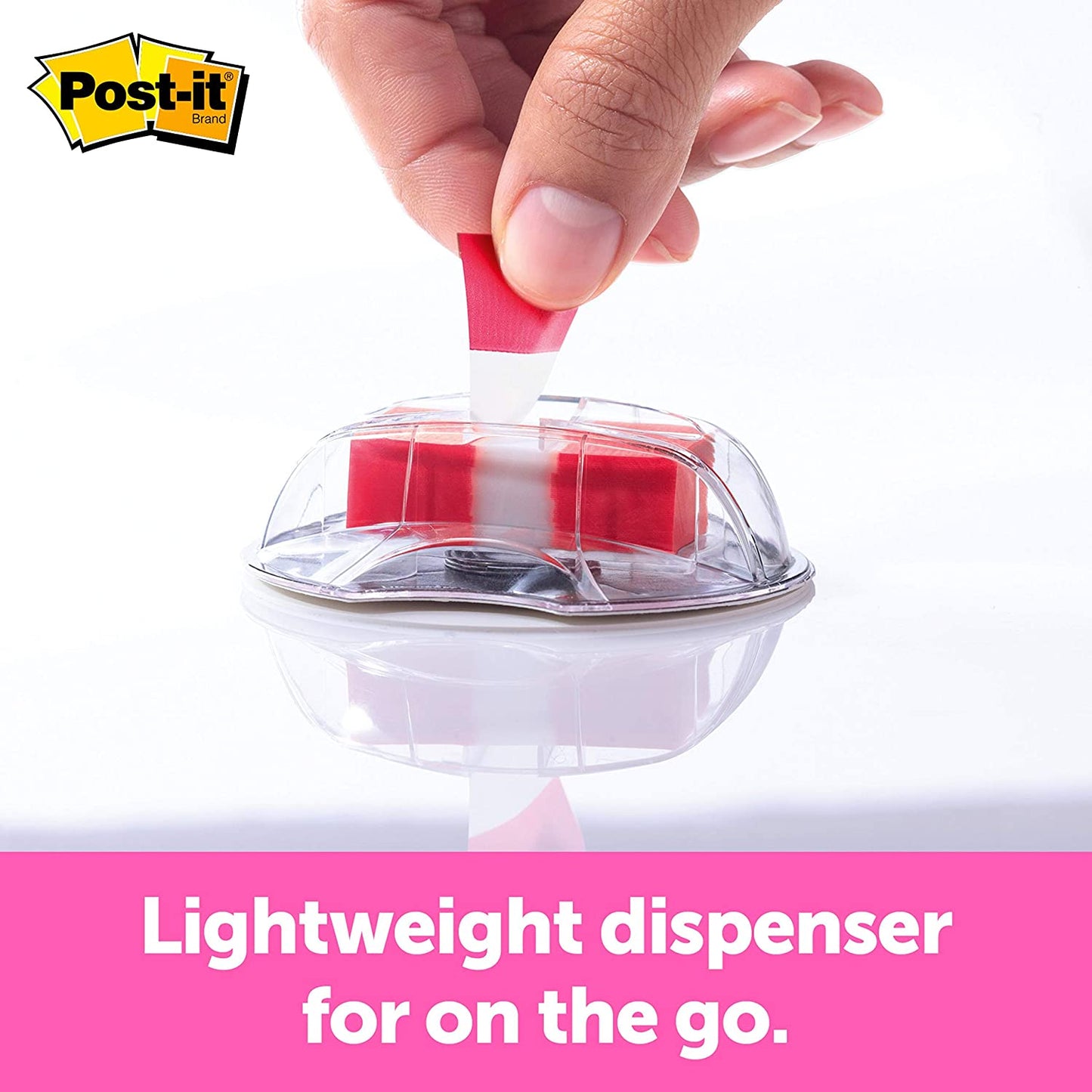 Post-it Flags. 200/High Volume Desk Grip Dispenser. 1 in Wide. Red (680-HVRD)