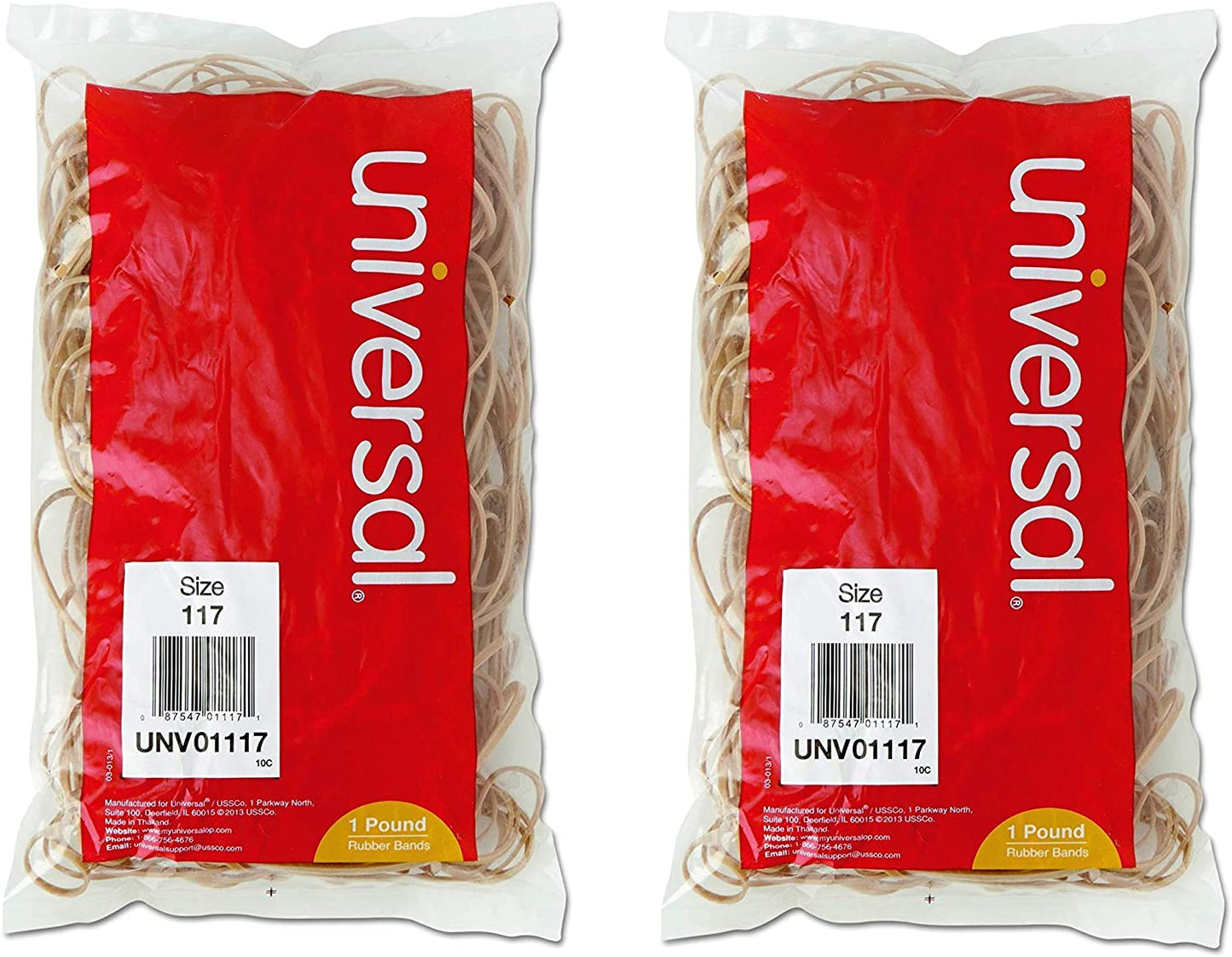 Rubber Bands. Size 117. 7 x 1/8. 210 Bands/1lb Pack. Sold as 2 Package