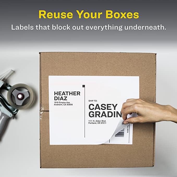 Avery Shipping Address Labels, Laser Printers, 500 Labels, Full Sheet Labels, Permanent Adhesive, TrueBlock (91201)