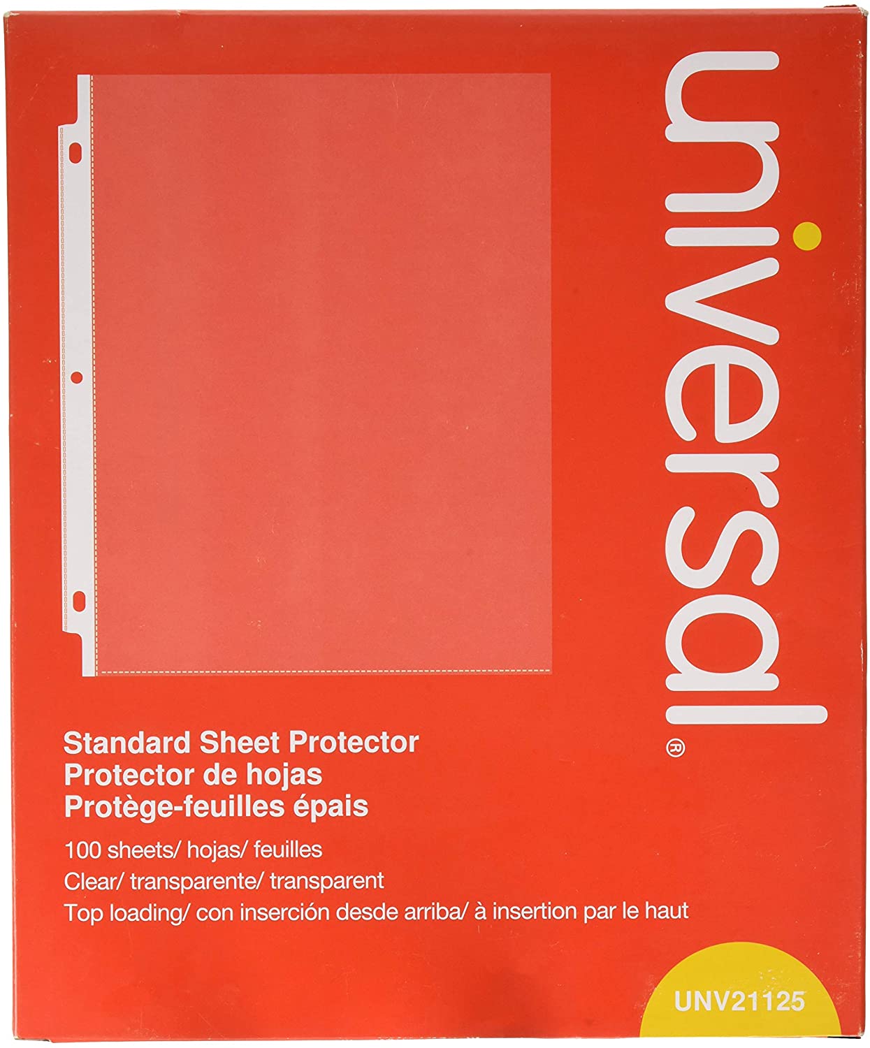 Universal Top-Load Poly Sheet Protectors, Standard, Letter, Clear, 100/box