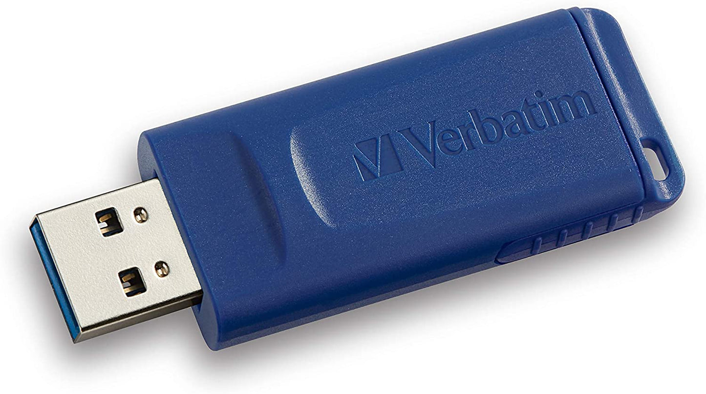 Verbatim 4GB USB 2.0 Flash Drive - Cap-Less & Universally Compatible - Blue, Model:97087
