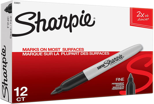 Super Sharpie Permanent Markers. Black. Pack Of 12