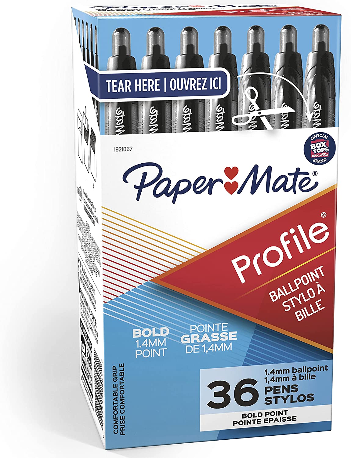 Paper Mate Profile Ballpoint Pens | Bold Point Writing Pens for School Supplies, Office Supplies, Black, Box of 36