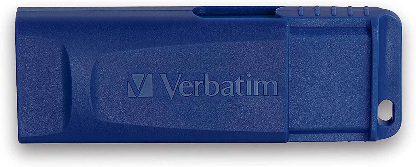 Verbatim 4GB USB 2.0 Flash Drive - Cap-Less & Universally Compatible - Blue, Model:97087