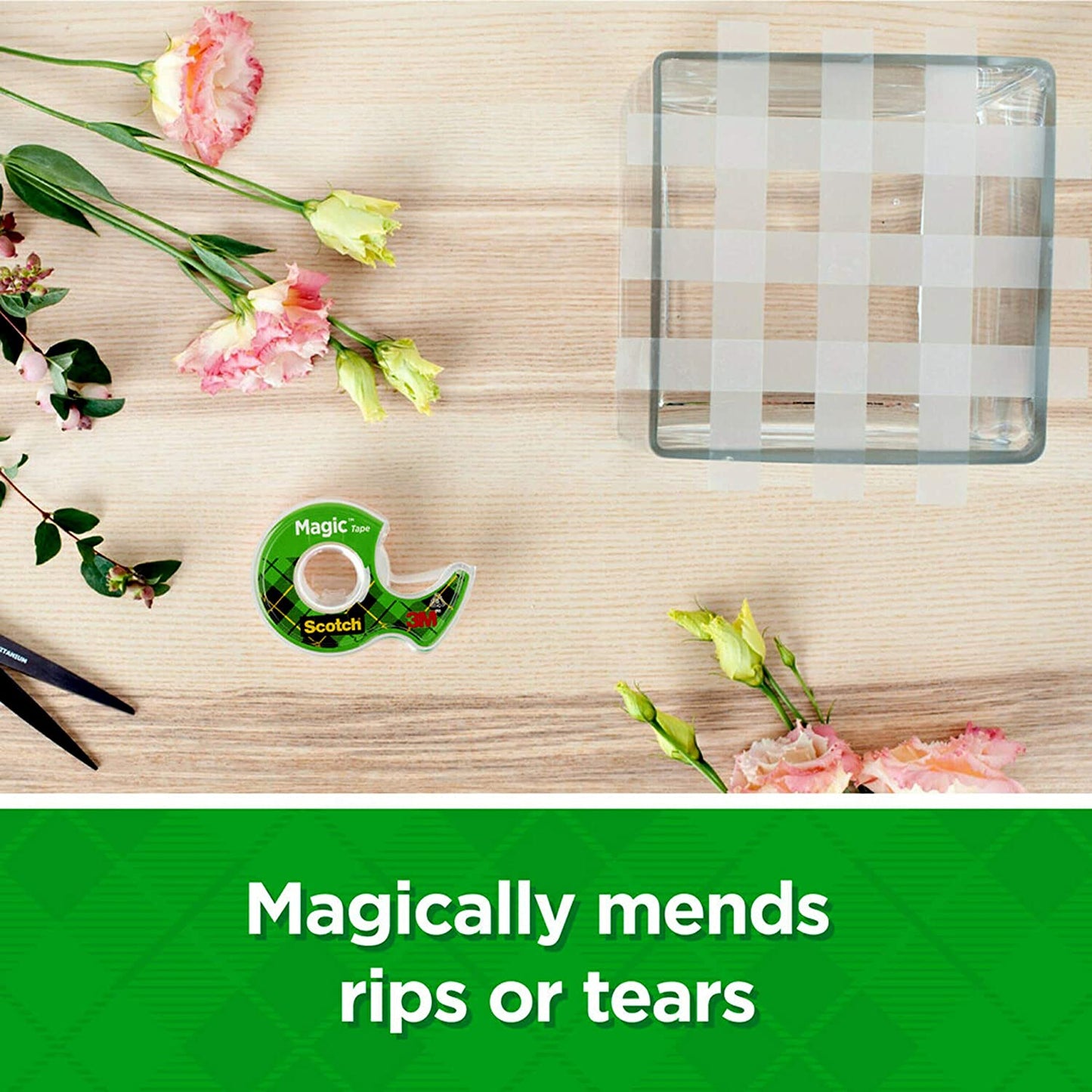 Scotch Magic Tape. 4 Rolls. Numerous Applications. Invisible. Engineered for Repairing. 3/4 x 300 Inches. Boxed