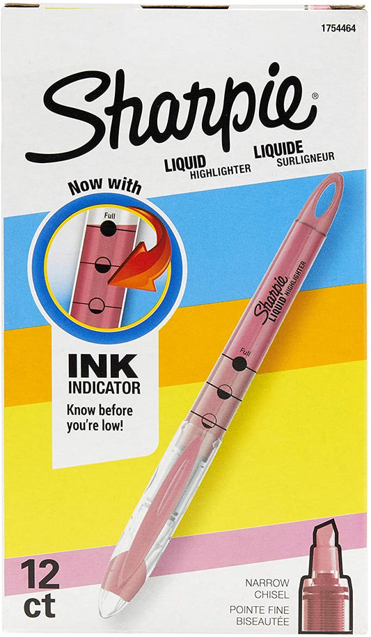 Sharpie Liquid Highlighters, Chisel Tip, Fluorescent Green, Box of 12