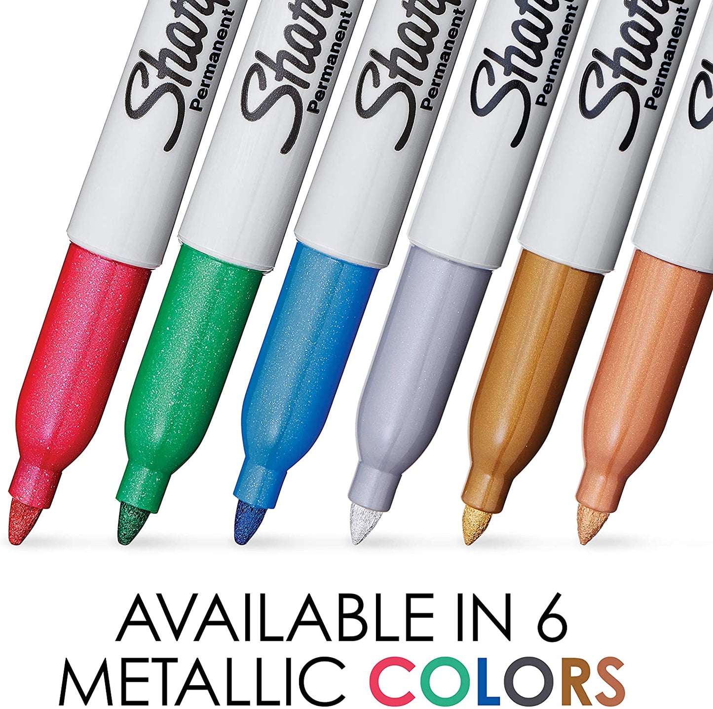 Sharpie Metallic Permanent Markers, Fine Point, Assorted Metallic, 36 Count