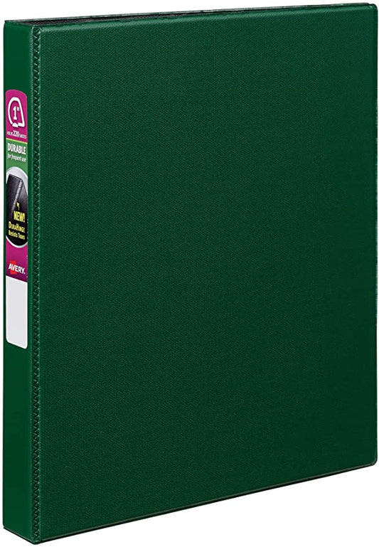 Avery 27253 Durable Binder with Slant Rings. 11 x 8 1/2. 1". Green