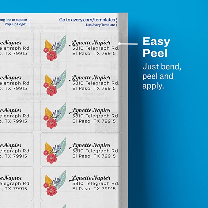 Avery Printable Address Labels with Sure Feed, 1-1/3" x 4", Matte Clear, 700 Blank Mailing Labels (05662)